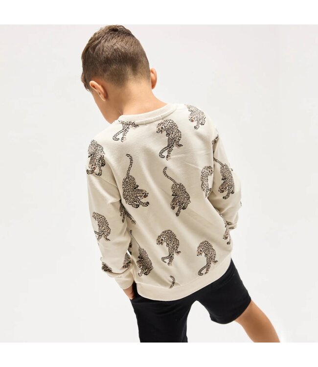 Miles the Label Sweatshirt Cheetah on Beige