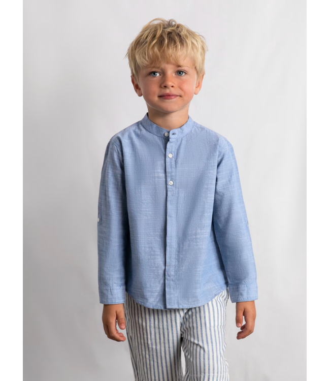 Mayoral Linen Shirt and Short Set Indigo