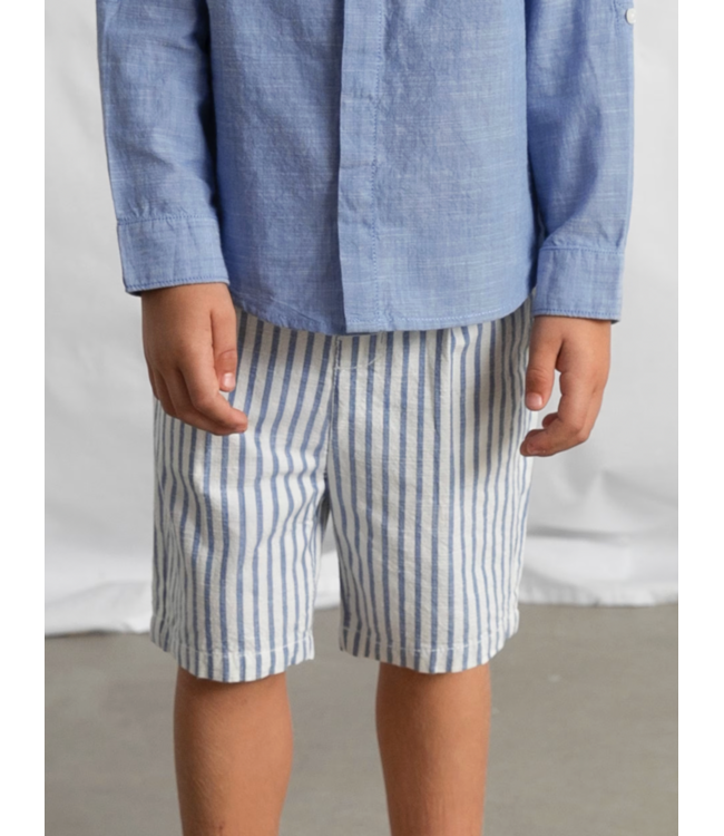 Mayoral Linen Shirt and Short Set Indigo