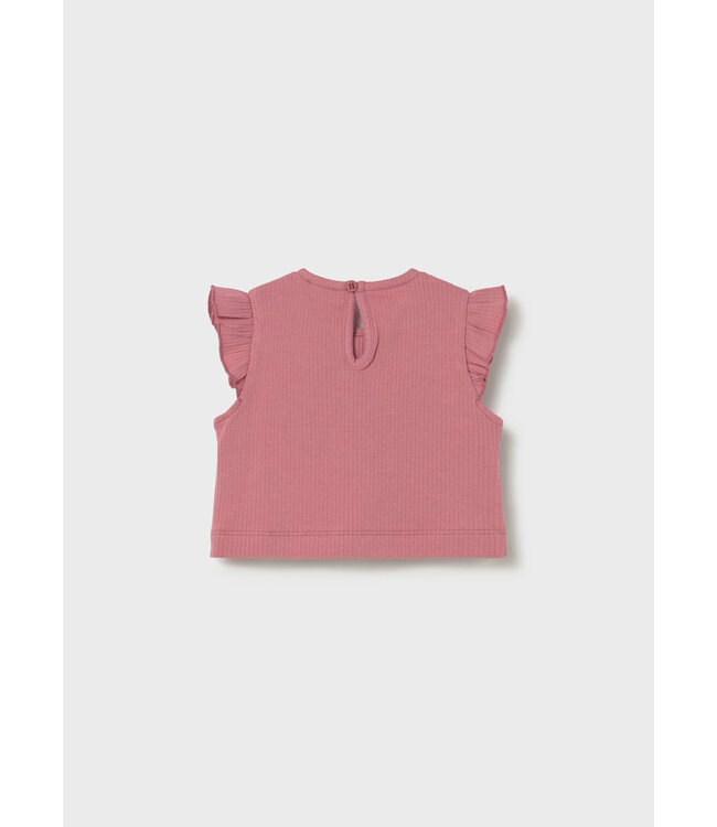 Mayoral Ribbed Bow Top Blush