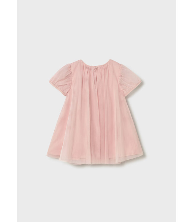 Mayoral Tulle Dress with Crossbody Bag Peony