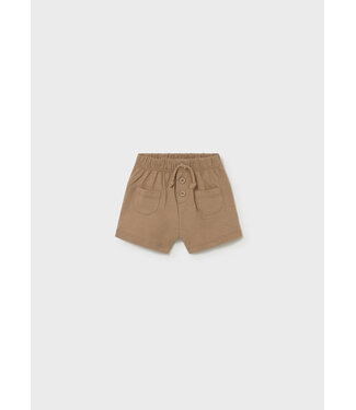 Mayoral Baby Front Pocket Cotton Shorts Cocoa