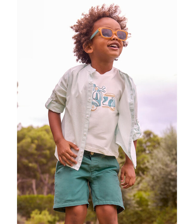 Mayoral Linen Relaxed Fit Shorts Seaweed
