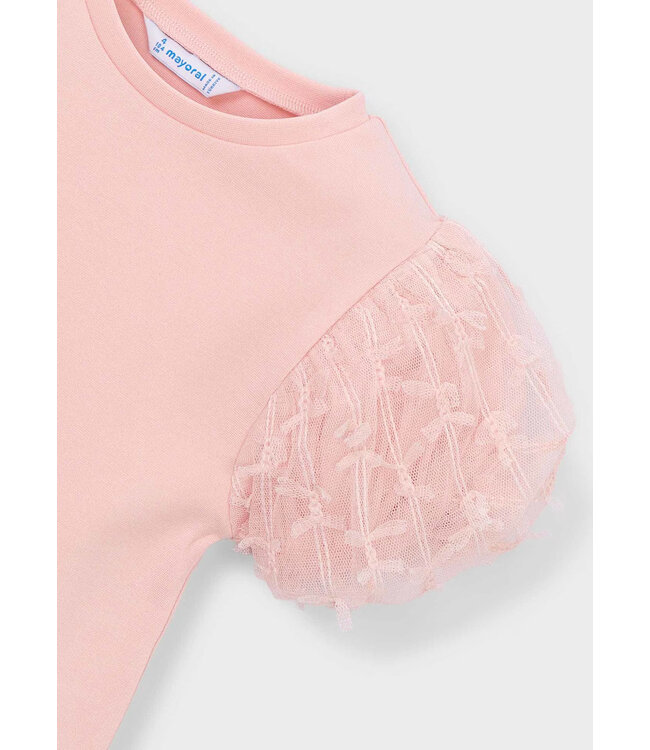 Mayoral Puffed Short Sleeve Tulle Tee