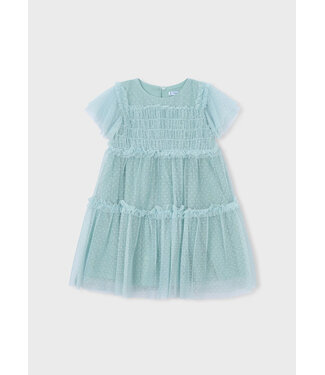 Mayoral Plumeti Tulle Dress Lake