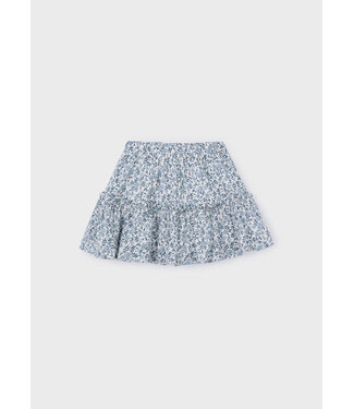 Mayoral Dobby Skirt Blue Floral Print