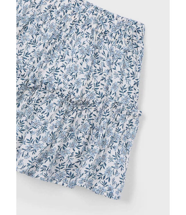 Mayoral Dobby Skirt Blue Floral Print