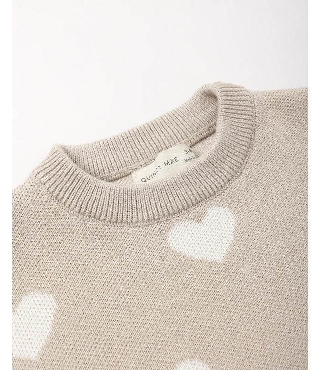Quincy Mae Heart Knit Sweater