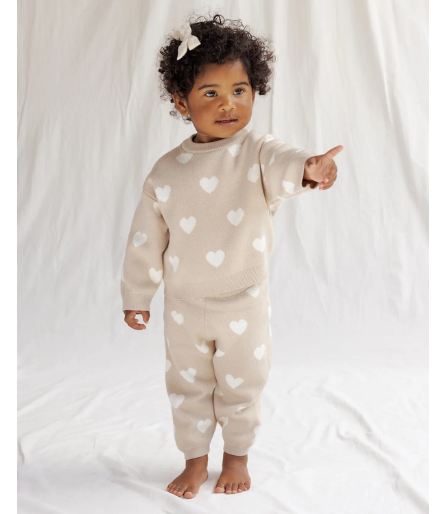 Quincy Mae Heart Knit Sweater