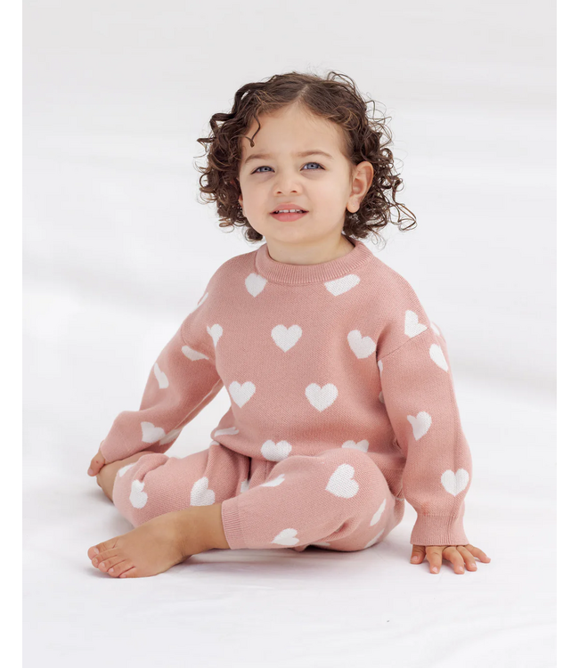 Quincy Mae Heart Knit Sweater