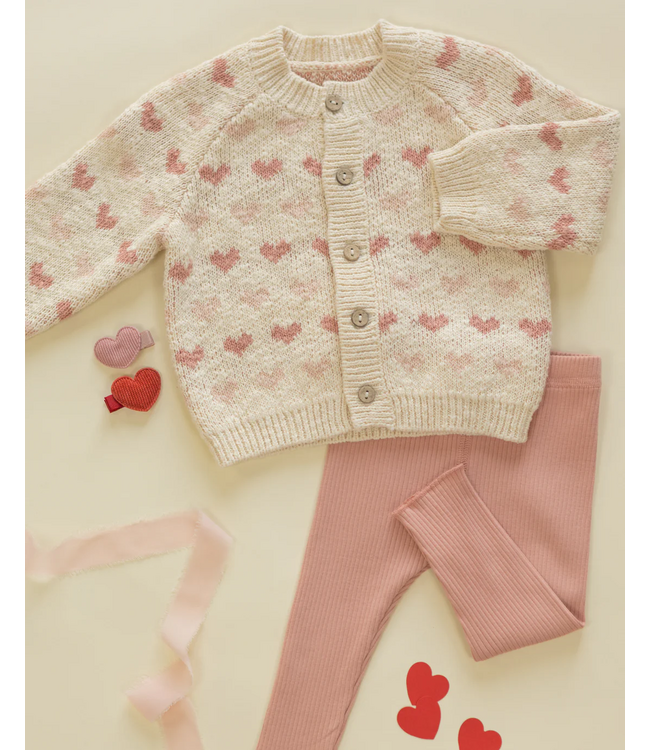 Quincy Mae Knit Cardigan Hearts