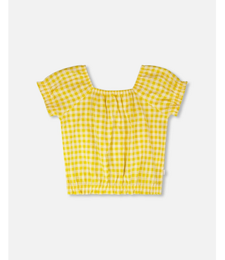 Deux par Deux Peasant Top Yellow Vichy