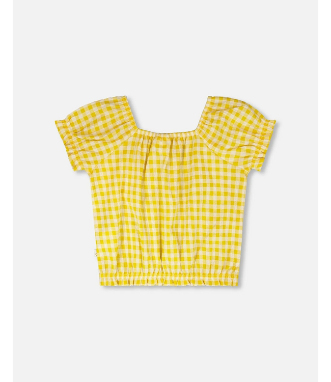 Deux par Deux Peasant Top Yellow Vichy