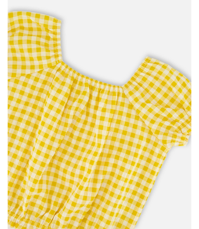 Deux par Deux Peasant Top Yellow Vichy