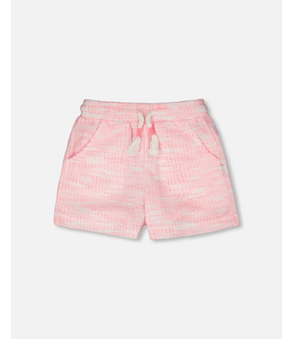Deux par Deux Deux par Deux Jacquard Knit Shorts Pink White