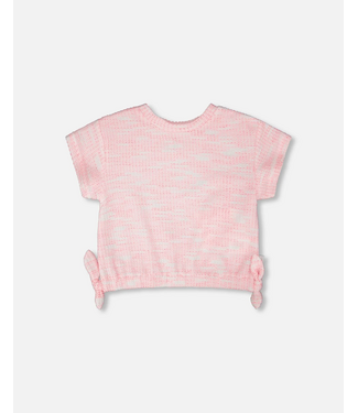 Deux par Deux Deux par Deux Jacquard Knit Tee Pink White