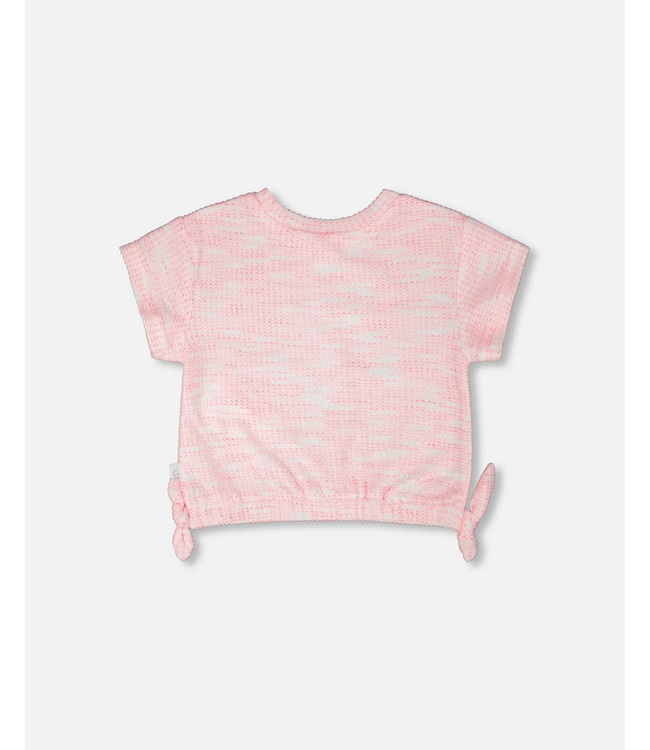 Deux par Deux Deux par Deux Jacquard Knit Tee Pink White