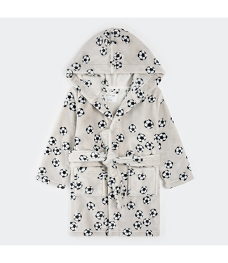 Petit Lem Petit Lem Plush Robe Soccer Ball Print on Lunar Rock