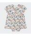 Petit Lem Petit Lem Bodysuit Dress Spring Flowers Print on Creme