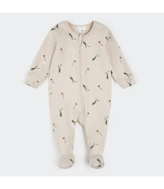 Petit Lem Ribbed Footed Sleeper Golf Caddy Print on Sand