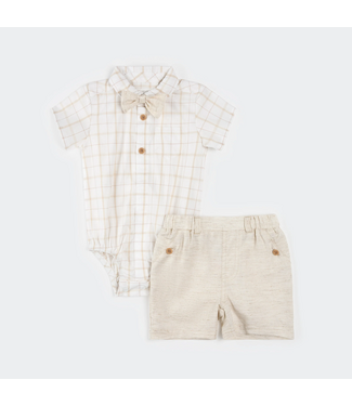 Petit Lem Petit Lem Poplin Shirt & Chambray Short Set