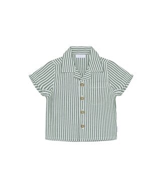 Noppies Noppies Infant Collared S/S Striped Top Laurel Wreath Green