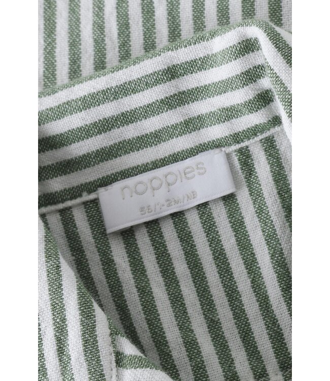 Noppies Infant Collared S/S Striped Top Laurel Wreath Green