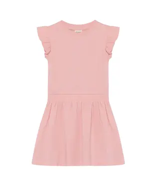 Minymo Minymo Ribbed Flutter Sleeve Dress Pink