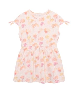 Minymo Minymo Palm Tree Print Dress Pink