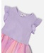 Deux par Deux Deux par Deux Bi-Material Tulle Dress in Purple Heather