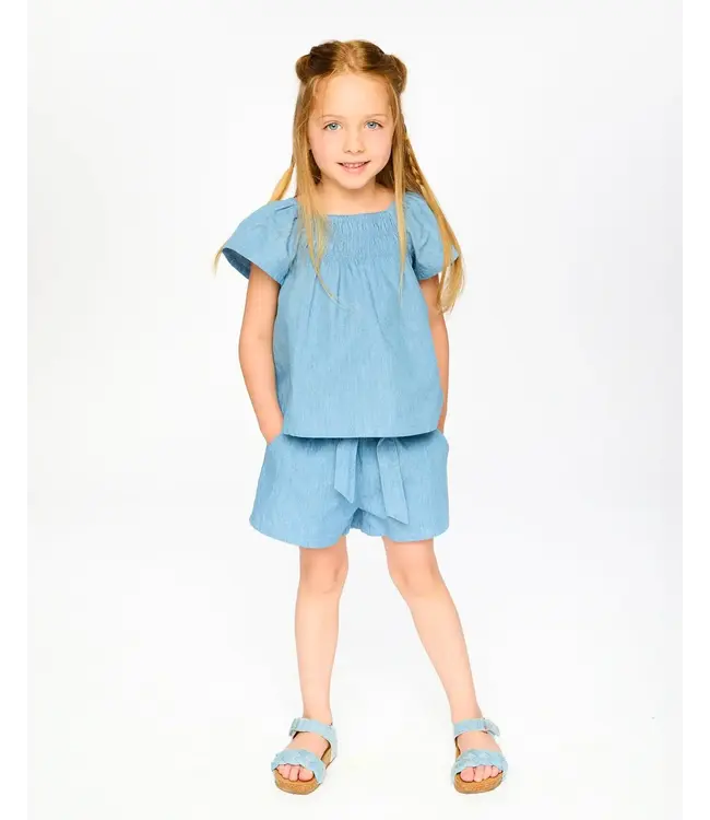 Deux par Deux Deux par Deux Light Chambray Top