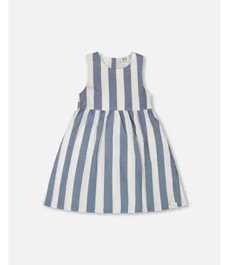 Deux par Deux Deux par Deux Sleeveless Blue Striped Dress