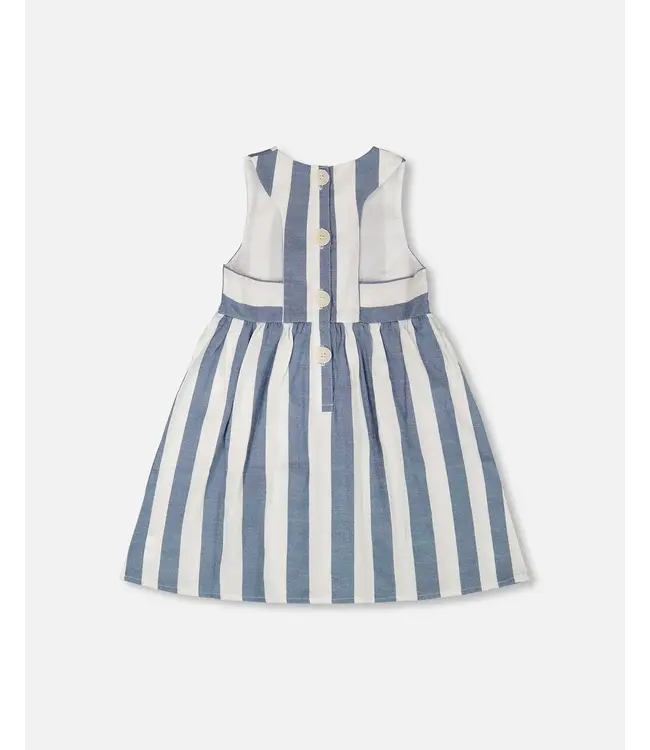 Deux par Deux Deux par Deux Sleeveless Blue Striped Dress