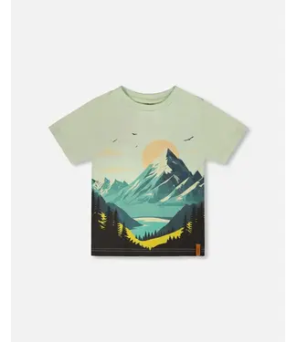 Deux par Deux Deux par Deux Organic Tee Mountain Print