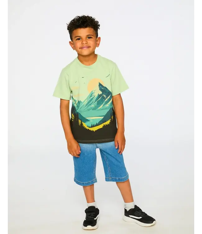 Deux par Deux Deux par Deux Organic Tee Mountain Print