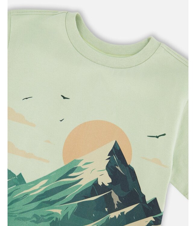 Deux par Deux Deux par Deux Organic Tee Mountain Print