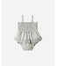 Quincy Mae Smocked Skirted Romper in Sage Gingham
