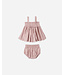 Quincy Mae Smocked Top + Bloomer Set in Mauve