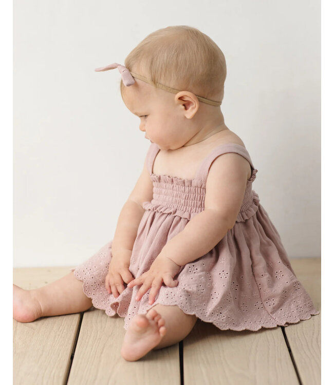 Quincy Mae Quincy Mae Smocked Top + Bloomer Set in Mauve