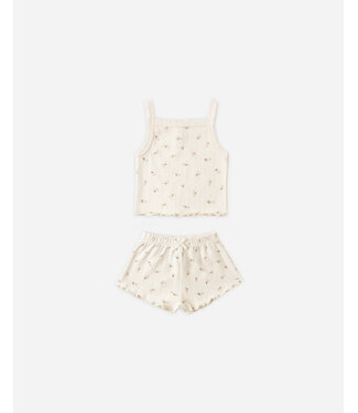 Quincy Mae Pointelle Tank + Shortie Set in Petit Fleur