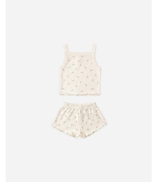 Quincy Mae Quincy Mae Pointelle Tank + Shortie Set in Petit Fleur