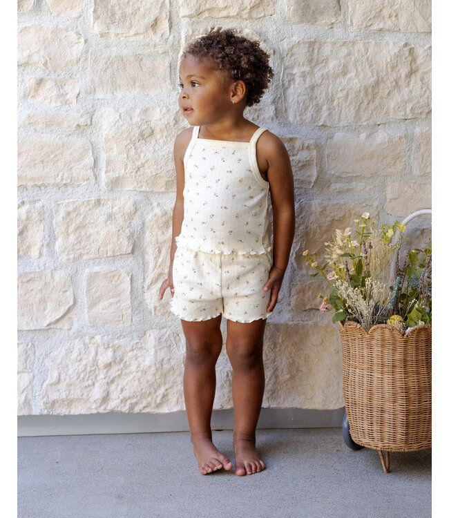 Quincy Mae Quincy Mae Pointelle Tank + Shortie Set in Petit Fleur
