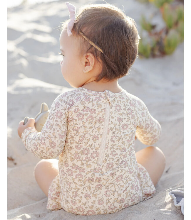 Quincy Mae Olivia Rashguard One-Piece in Dahlia