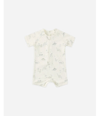 Quincy Mae Zip Rashguard One-Piece in Dinosaur