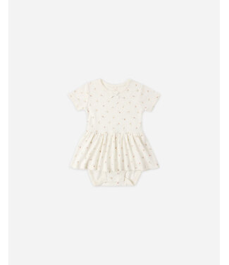 Quincy Mae Pointelle Skirted Bodysuit in Petit Fleur