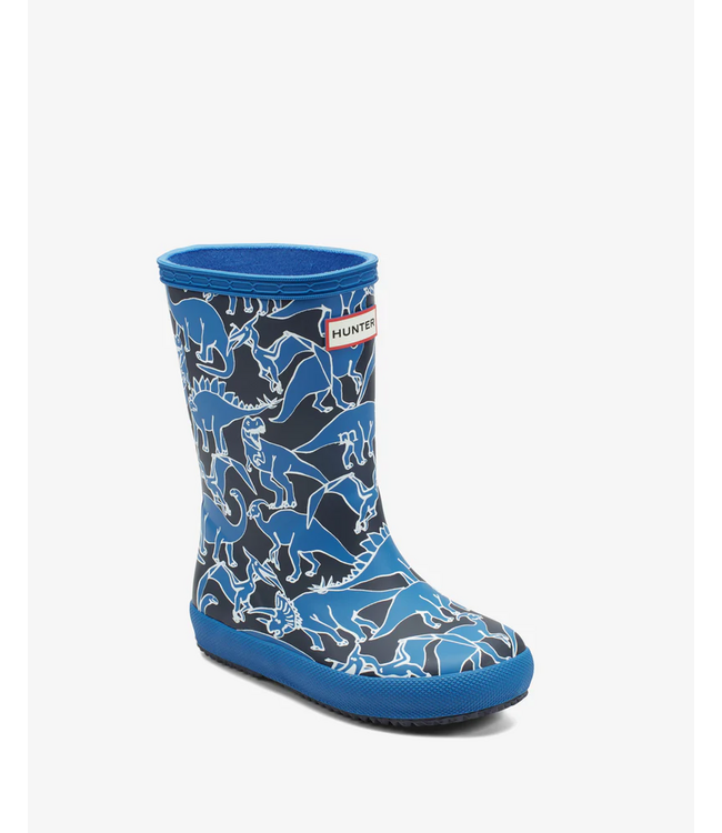 Hunter Hunter Little Kids Original First Classic Boot Baleine Blue Dino Multi