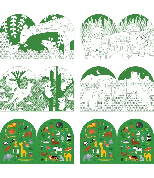 Petit Collage Colouring Book with Stickers