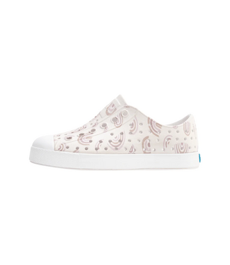 Native Canada Footwear Jefferson Print Shell White/Barely Flax Rainbow Little Kid