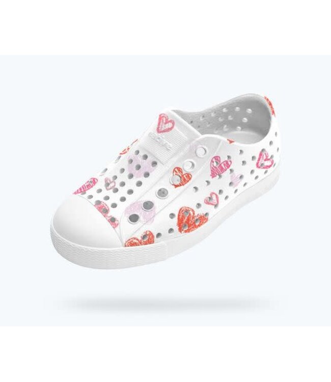 Native Canada Footwear Jefferson Print Kids Shell White/Heart Graffiti