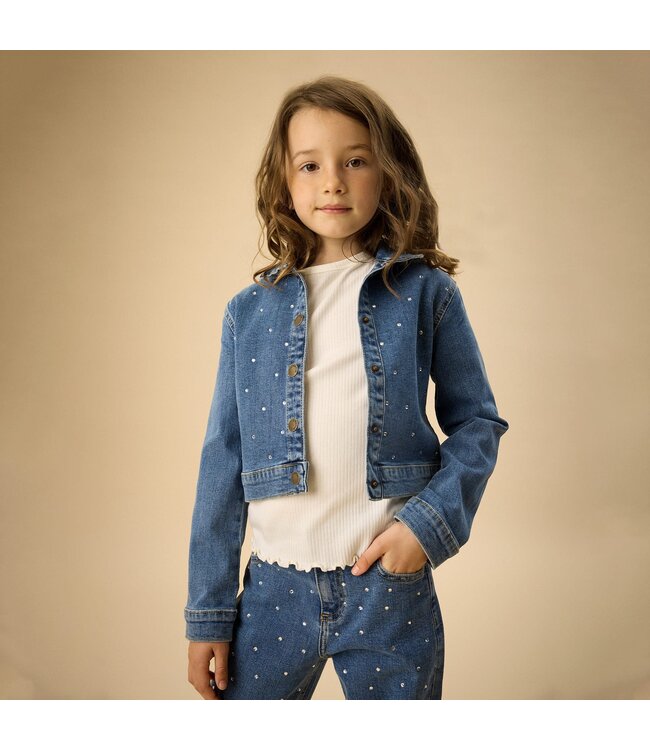 Creamie Creamie Rhinestone Denim Jacket